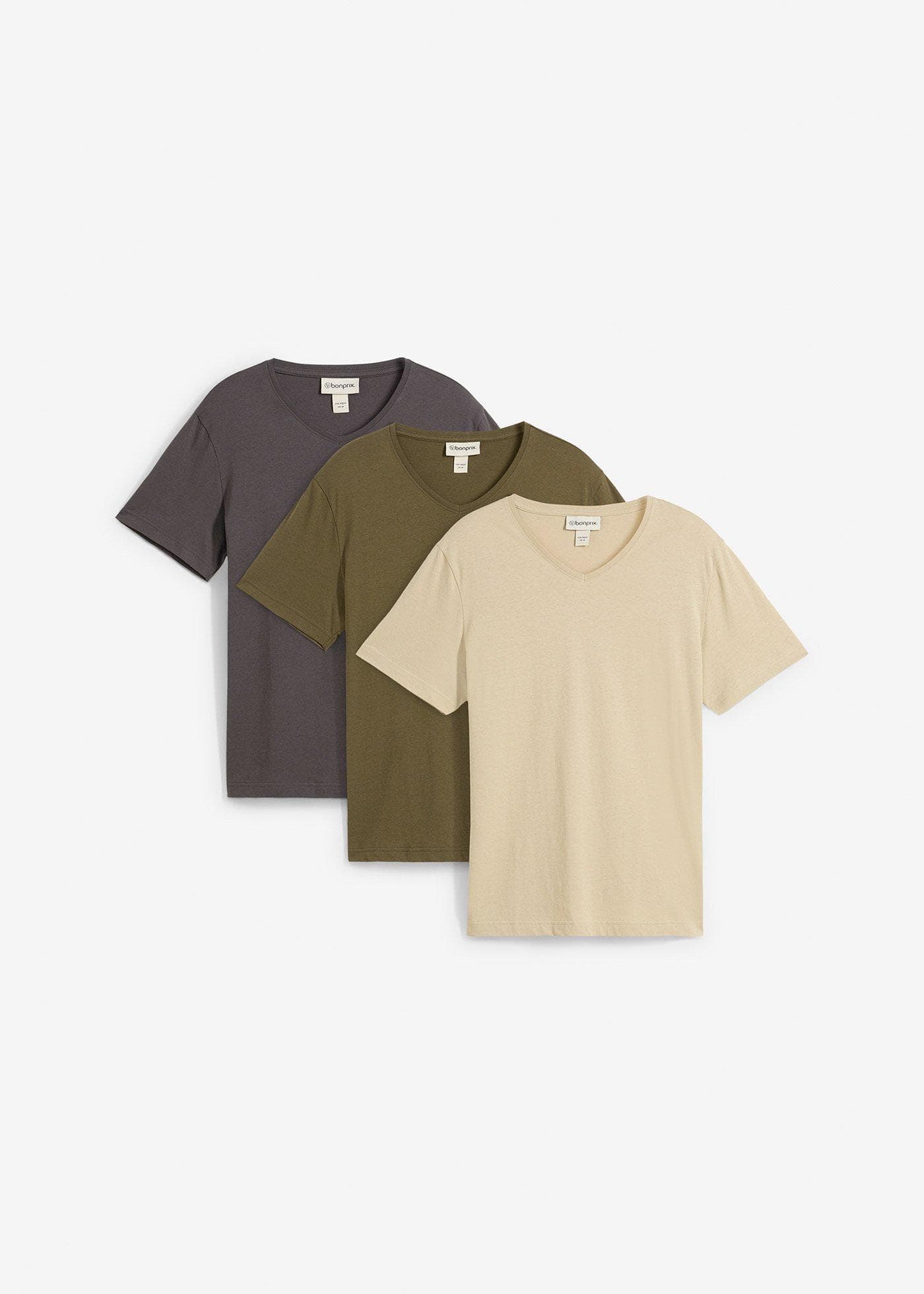 T Shirt mit V Ausschnitt 3Er Pack – Bild 1 von 5
