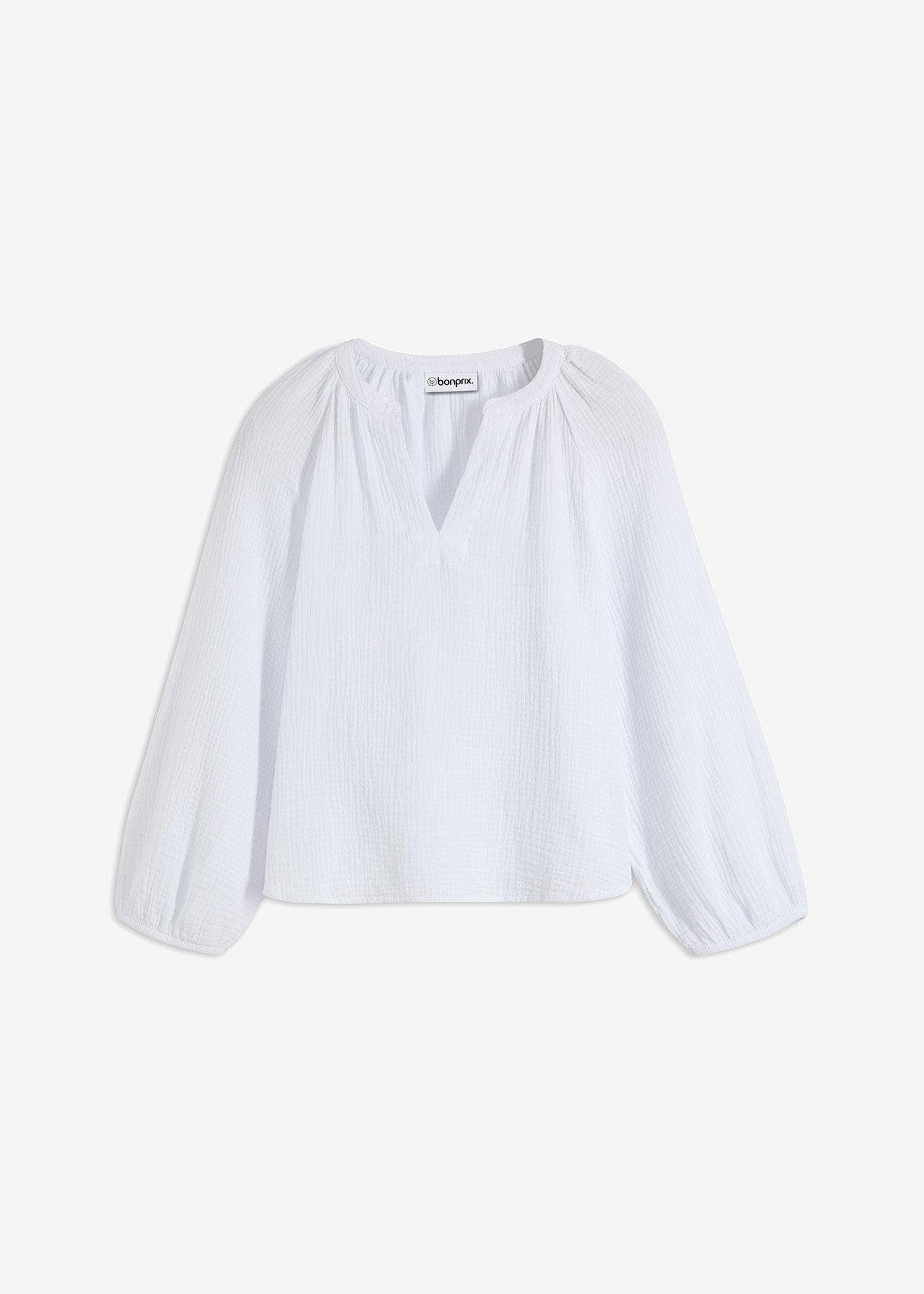 Weite Musselin Bluse 3/4 Arm – Bild 1 von 5