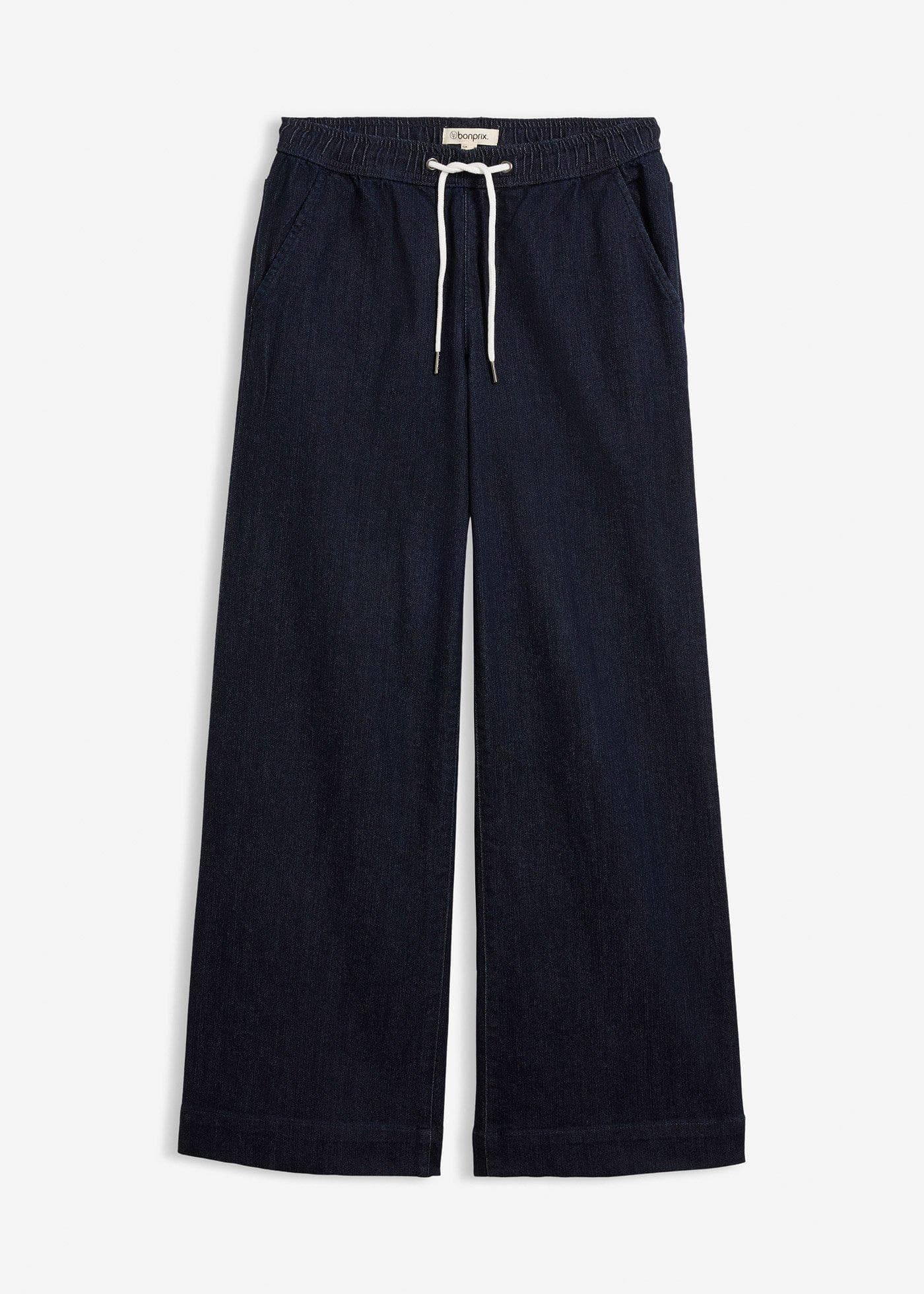 Wide Leg Jeans Mid Waist Stretch